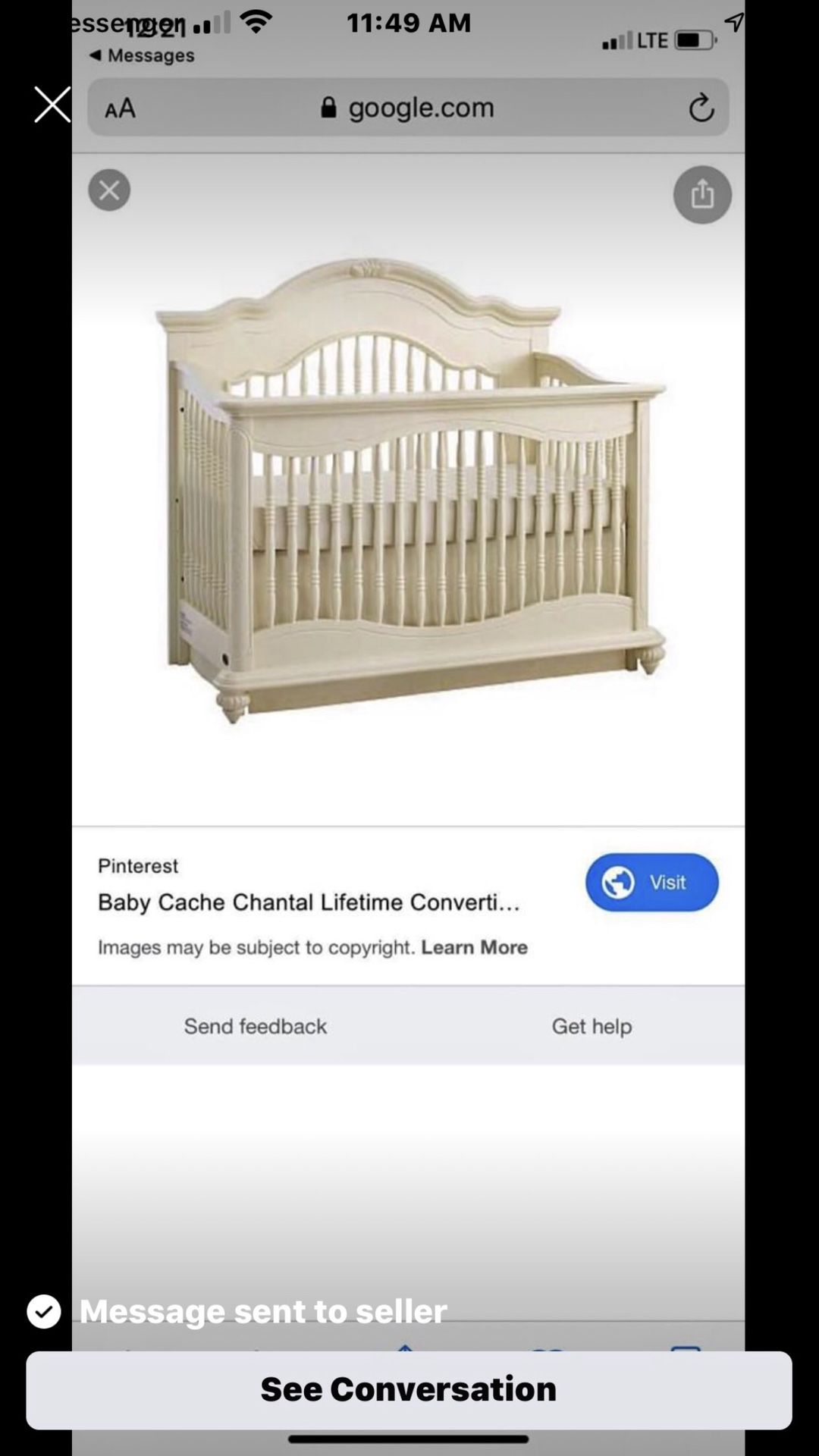 Crib Full size Cache Chantal Model for Sale in Tampa FL OfferUp