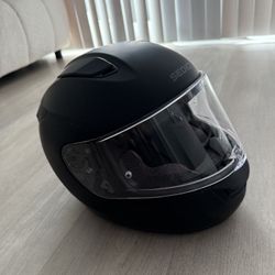 Black motorcycle helmet