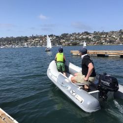 Inflatable Fishing Boat - Dinghy W/ Outboard