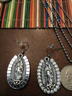 Virgin Guadalupe earrings/necklace
