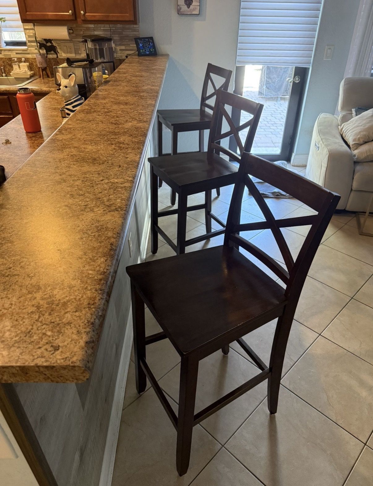 3 Bar Stool Chairs , Moving Out Must All Go.