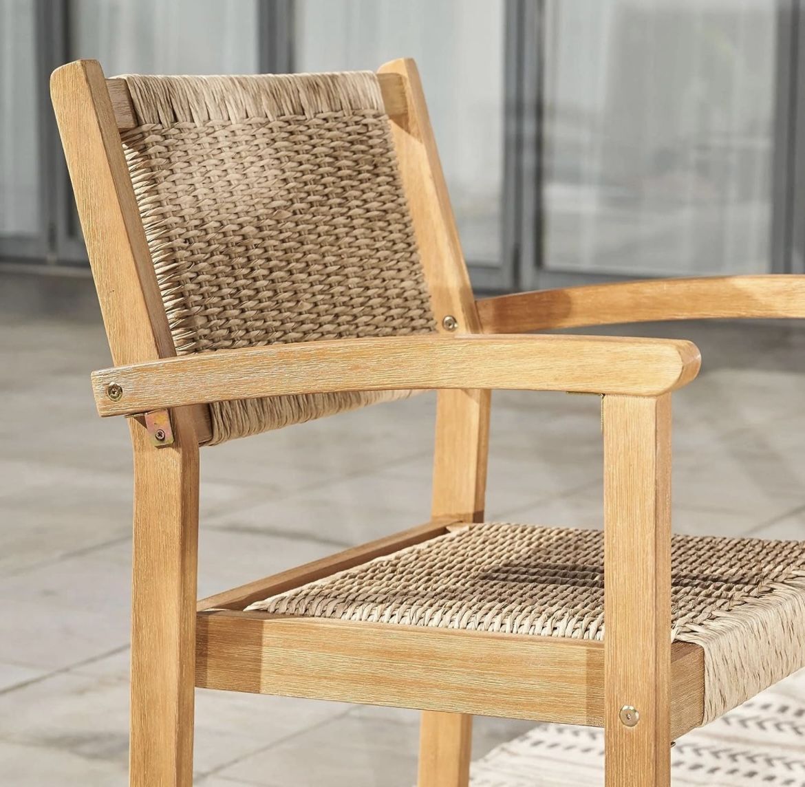 B-1-6 VIFAH Chesapeake Dining Chair-Set of Two, Golden Oak Wood Color