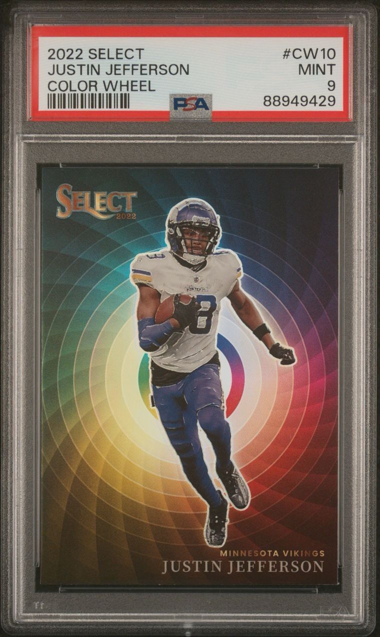 Select 2022 Justin Jefferson Color Wheel PSA 9 MN Vikings 