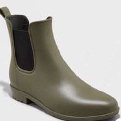 A New Day Women's Chelsea Rain Boots - GREEN, Size 7 