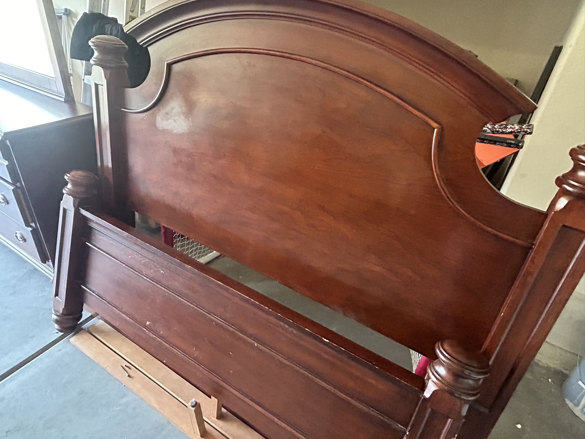 Bedroom Set .. 2 Night Tables .. Bed Frame And Dresser With Mirror .