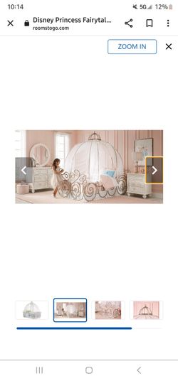 Disney Princess Fairytale Metal 4 Pc Full Carriage Bed