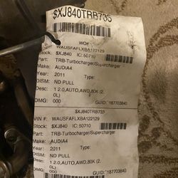 2011 AUDI A4  Tested Turbocharger/Supercharger 80K Miles
