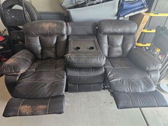 Reclining love seat theater style couch