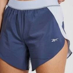 Brand New W Tags Reebok Women's Athletic Shorts in Navy and Light Blue Size L