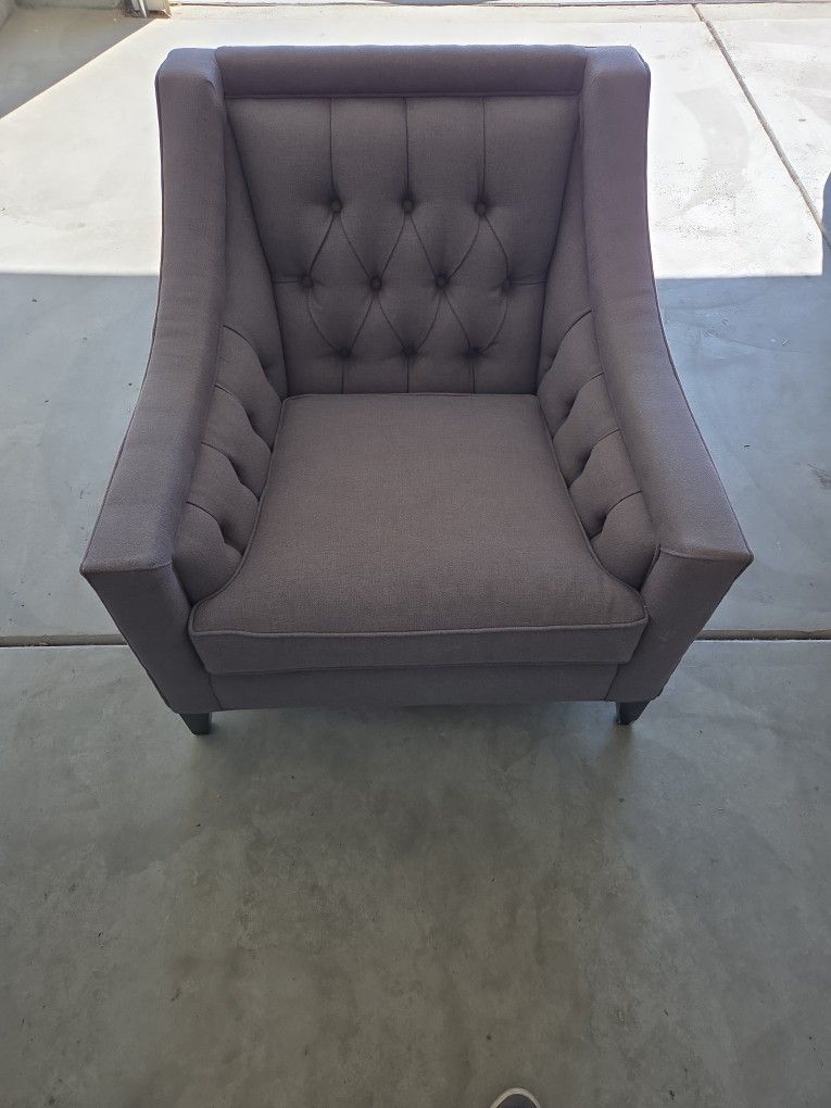 Modern Gray Fabric Accent Chair