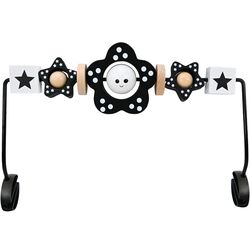 Brand new Wooden Baby Bouncer Toy Bar Attachment, Sensory Toy for Newborn to Toddler Boys Girls, Easy Install & Remove, Baby Bjorn Compatible (Black)