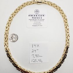 14k gold 7.90mm custom byzantine chain