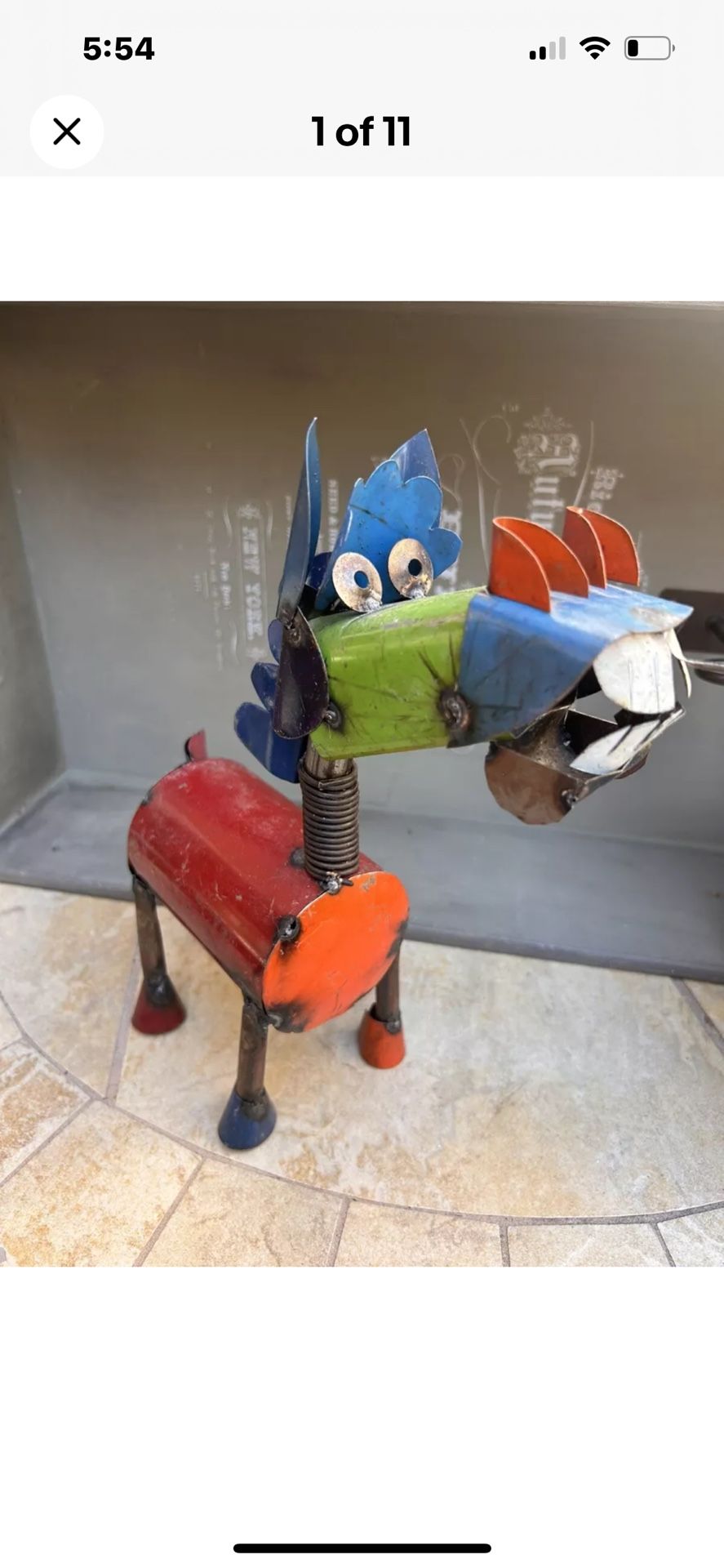 Recycled Metal Horse Statue Garden Yard Art Farm Animal Horse Barn Colorful