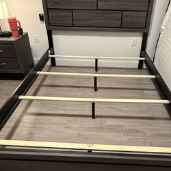 Queen Bedroom Set - Bedframe, Nightstand, Dresser + Mirror (Living Spaces)