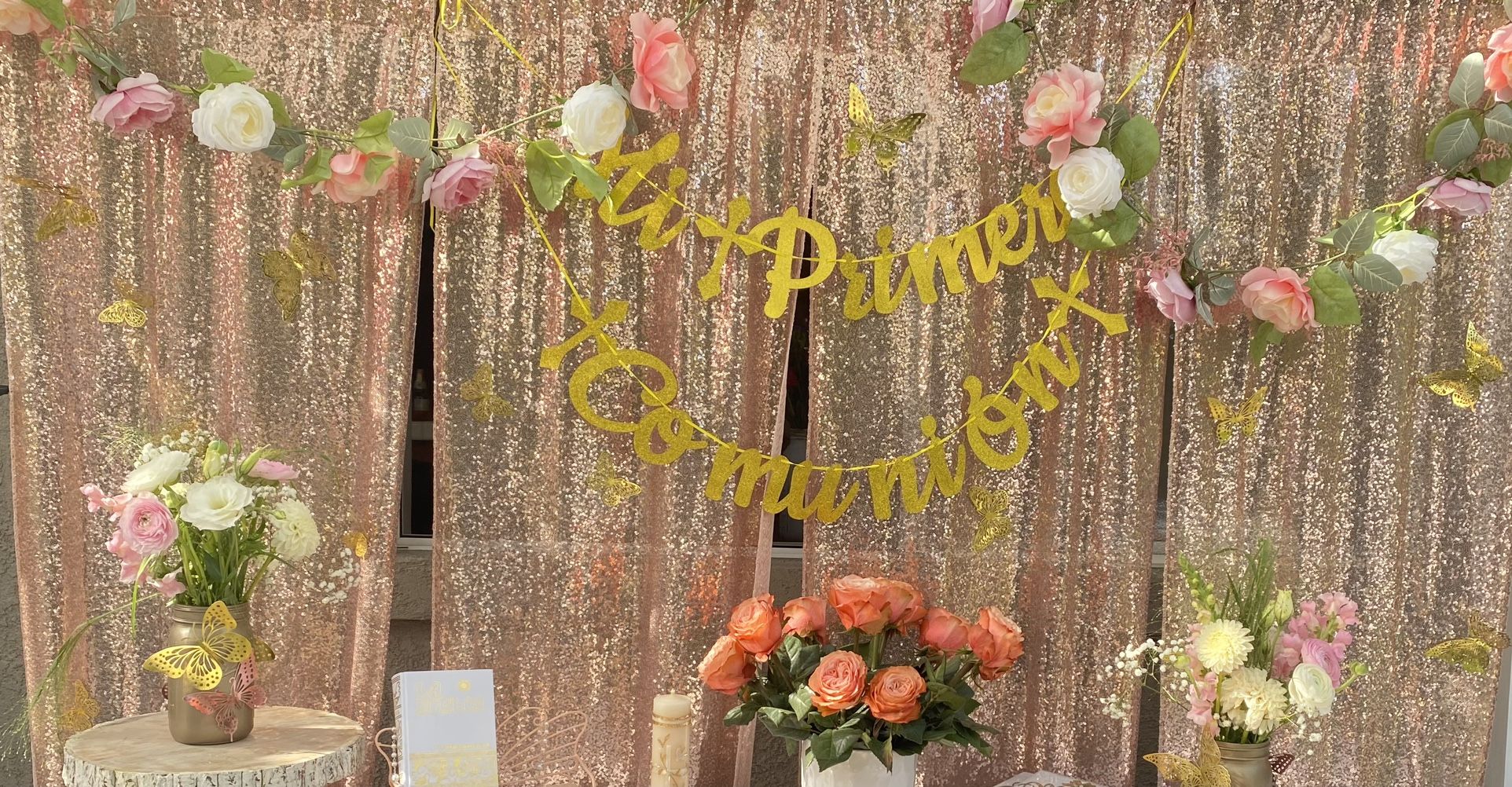 Backdrop Sequin Curtain Rose Gold