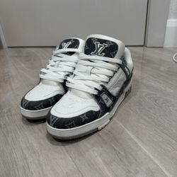 Louis vuitton trainer grey denim size 11