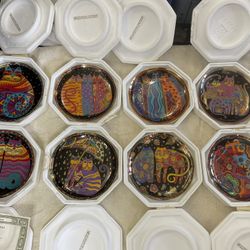 8 Cat Theme Collector Porcelain Plates w/ 24-Karat Gold $20 ea Franklin Mint Laurel Burch