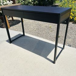 Brand New Espresso And Black Desk with 2 Drawers 