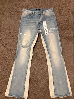 flared purple jeans