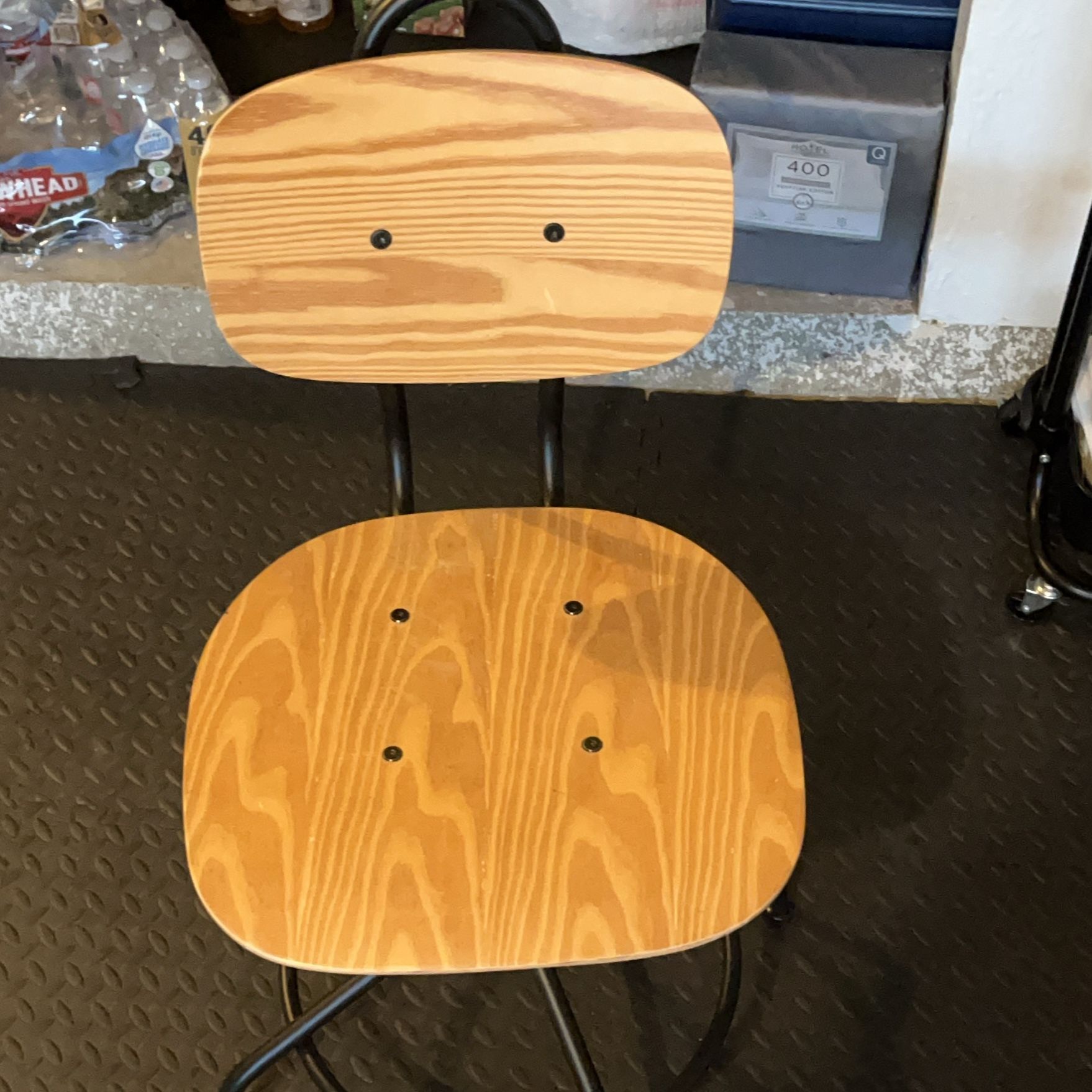 Modern Wooden Chair with Metal Frame Free