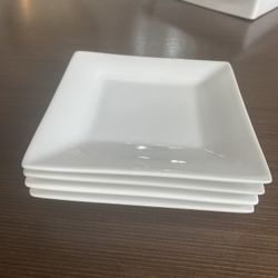 Crate & Barrel Appetizer Plates - Set of 4, 6”x6”
