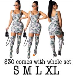 Fashion dress with leggings