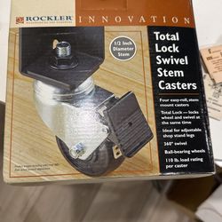 Set Of 4 New Total Lock Swivel Stem Casters 