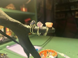 Custom Raw Crystal & Birth Stone Rings