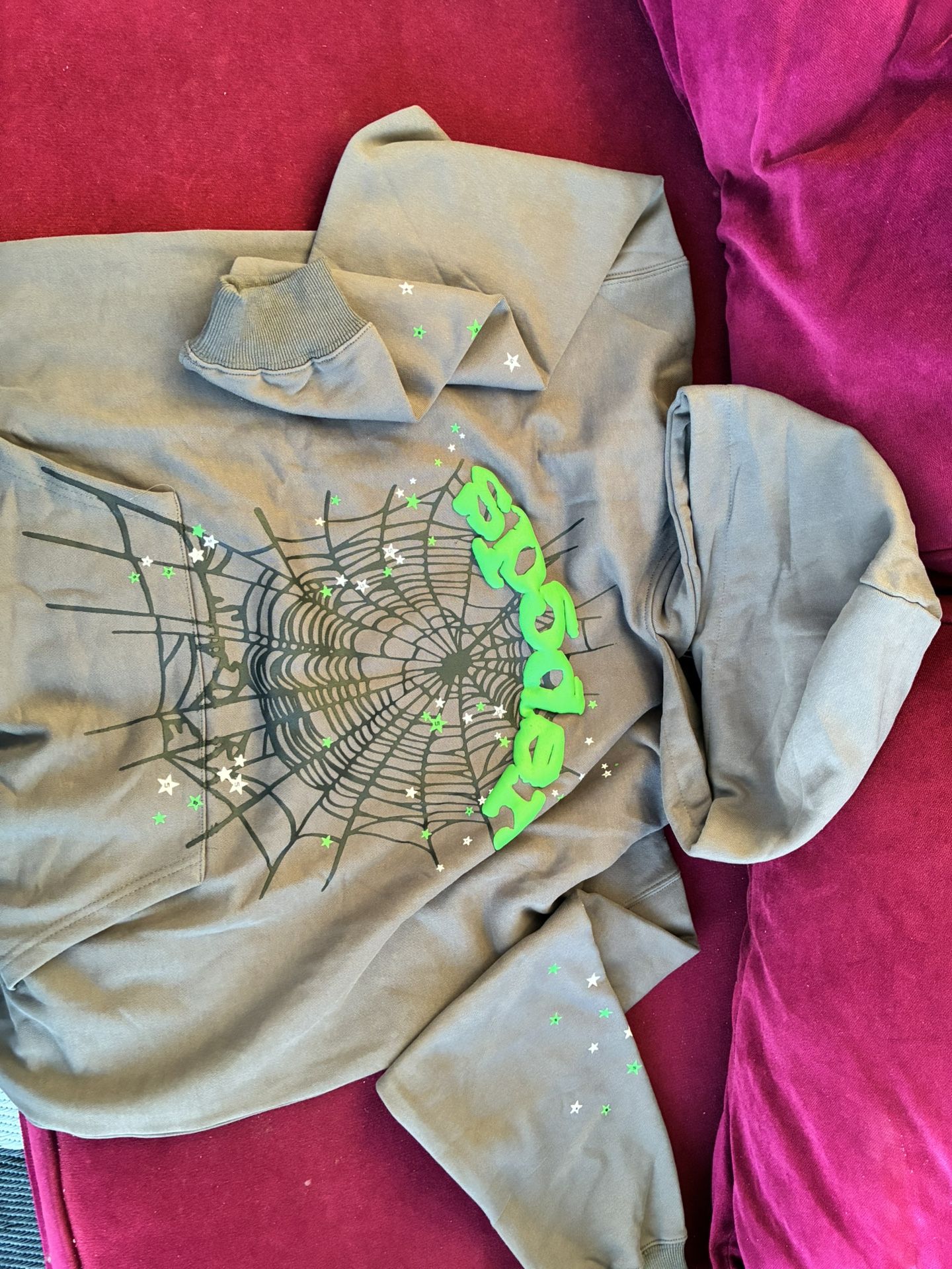 Spider Hoodie Size:L, Brown And Green