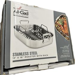 ALL-CLAD STAINLESS STEEL 13" X 16" ROASTER WITH RACK