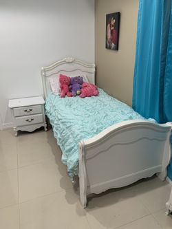 Twin bed with nightstand