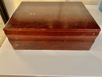 Old Sterling Silver Wooden Box Turquoise Tiffany Color 