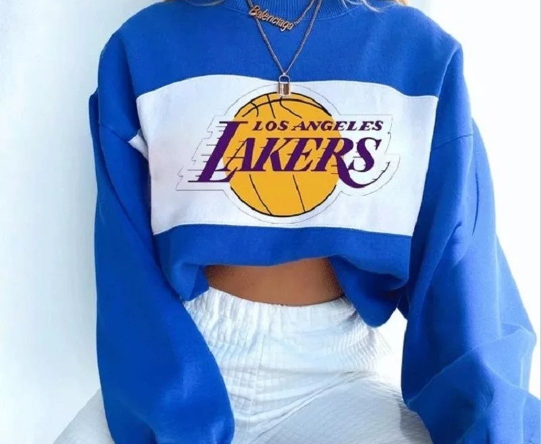 Lakers Basketball Sweatshirt Cotton For Girls, Lakers Women Gifts