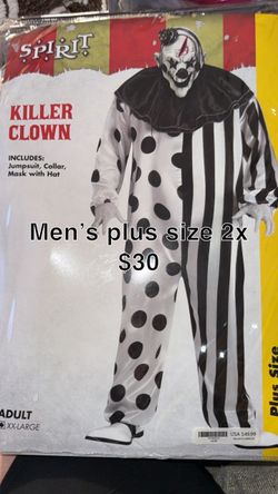 Spirit Killer Clown Halloween Costume 2X