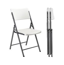 Portable Plastic Folding Chair, Indoor Outdoor Comfortable Sturdy Office Seat with Steel Frame, 350 lbs Capacity for Home, Party, Wedding, Garden, Sta