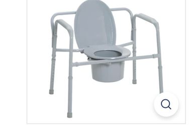 Folding Steel Bedside Commode Chair