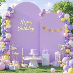 Suppromo Lavender Arch Backdrop Cover Set (7.2ft, 6ft)