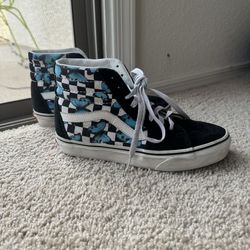 Vans Sk8 Hi Top Sneaker - Retro Checker Butterfly - Mens 6, Womens 7.5