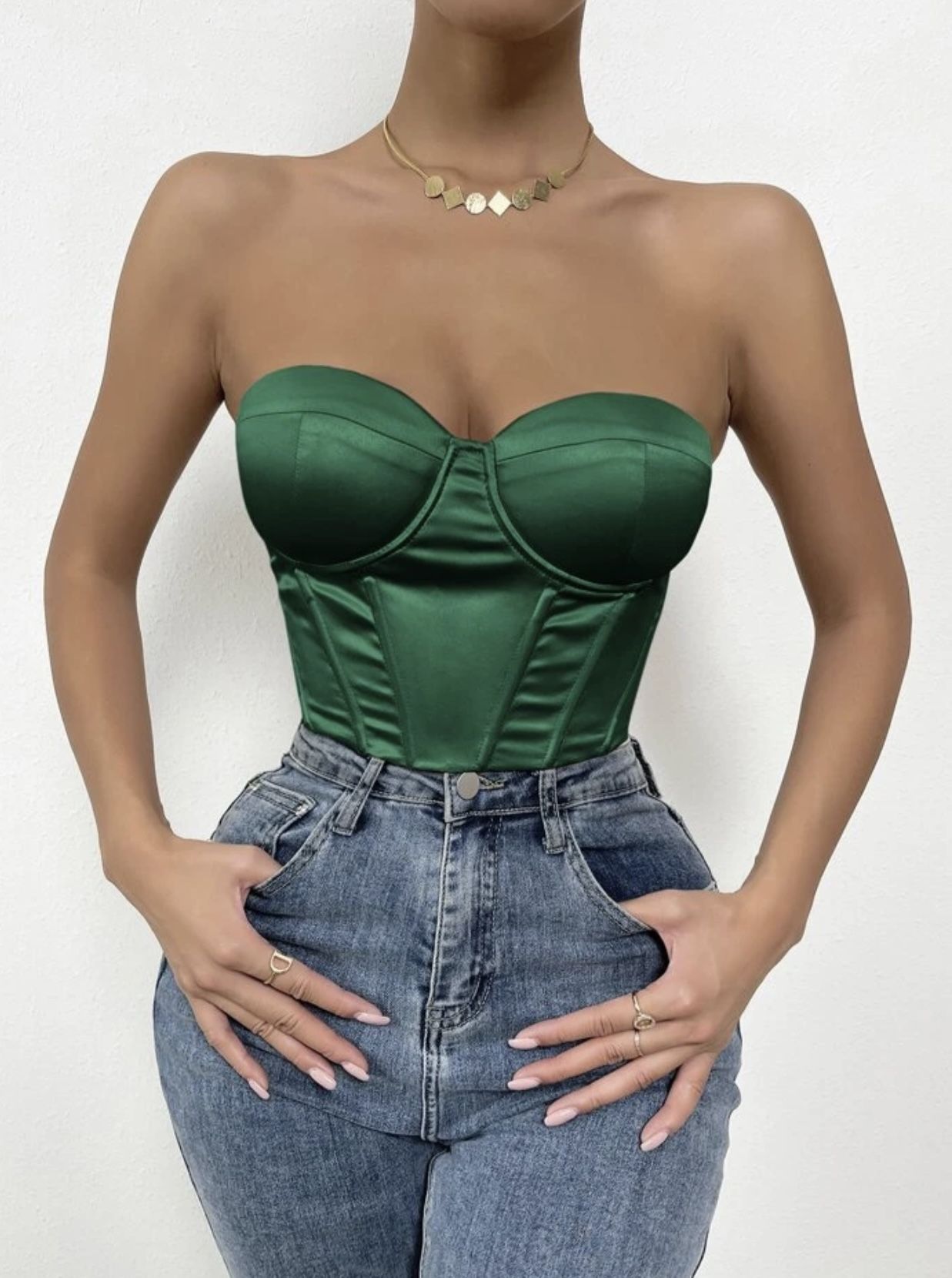 Corset Top In Green