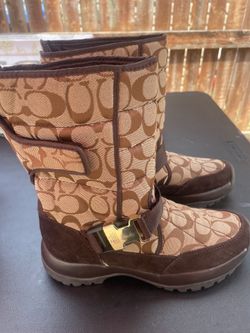 Coach Signature Boots – Size 7.5 – Brown/Tan