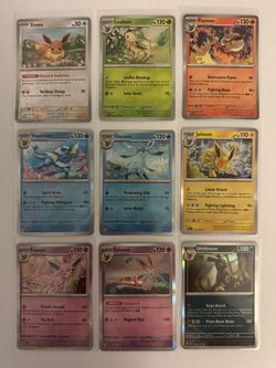 Prismatic Evolutions Complete set of 9 Eevee-lutions (HOLO NM)