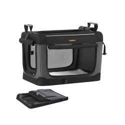 Collapsible Dog Crate 24-Inch 4 Mesh Doors Handles Storage Pocket