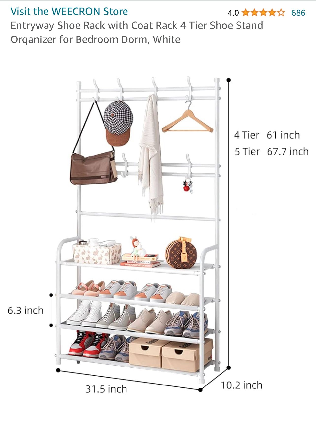 Used In Normal White Shoe Rack