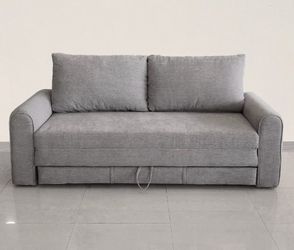 Gray Fabric Sleeper Sofa with Storage