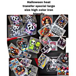 New large Halloween bundle heat transfer dtf iron friendly