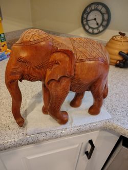 Vintage 1950's? Indian Carved Wooden Elephant