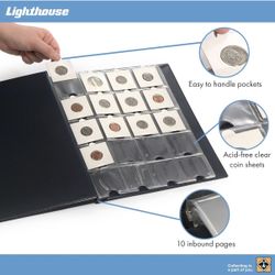 Album for coin holders with 10 sheets for 20 coin holders each