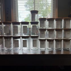 Glass Spice jars with extra labels