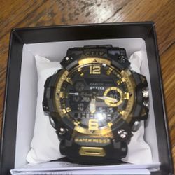 Black and gold activa x invicta collab watch