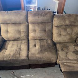 Mixed Brown Dual Reclining Couch -Delivery Included